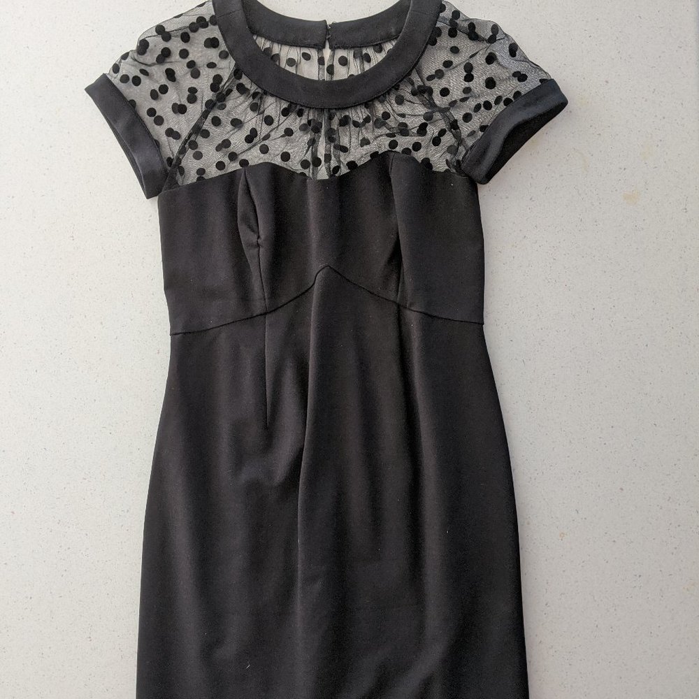 Beautiful Black Maternity Dress w/Sheer Top/Sleeve